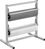 Image of ProductInUse. Two Paper Roll Horizontal Cutter. Front orientation. Paper Roll Dispensers. Horizontal Mount, 2 Rolls.