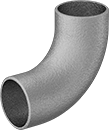 Image of Product. Front orientation. Pipe and Fittings. Low-Pressure Copper Butt-Weld Pipe Fittings, Long 90° Elbow Connectors, Butt Weld.