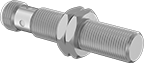 Image of Product. Flush with Plug. Front orientation. -40° F to 185° F. No-Distance-Correction DC Metallic-Object Proximity Sensors, Flush Mount.