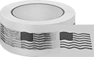 Image of Product. Front orientation. Packaging Tape. Message Packaging Tape, American Flag.