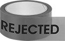 Image of Product. Front orientation. Packaging Tape. Message Packaging Tape, Rejected.