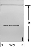 Image of Product. Front orientation. Contains Annotated. Resealable Bags. Corrosion-Inhibiting Resealable Bags .