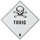 Image of Product. Front orientation. Labels. Hazardous Material Shipping Labels , Toxic Symbol, Toxic—6.