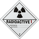 Image of Product. Front orientation. Labels. Hazardous Material Shipping Labels , Radioactive Symbol, Radioactive I—7.