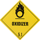 Image of Product. Front orientation. Labels. Hazardous Material Shipping Labels , Flame Over Circle Symbol, Oxidizer—5.1.