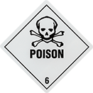 Image of Product. Front orientation. Labels. Hazardous Material Shipping Labels , Poison—6, Toxic Symbol.