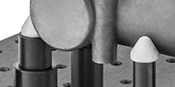 Image of ProductInUse. Front orientation. Coordinate Measuring Machine Plates and Fixtures. Fixturing for Parts Inspection, Cone Supports.