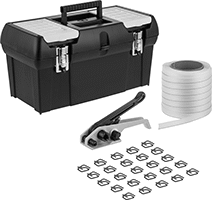 Image of Product. Front orientation. Contains MultipleImages. Strapping. Tabletop Plastic Strapping Kits, Style C.