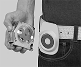 Image of ProductInUse. Front orientation. Contains SizingReference. Tape Measure Holders. Magnetic Holders for Tape Measures.