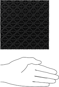 Image of Product. Side1 orientation. Contains SizingReference. UV-Resistant Neoprene Vibration-Damping Pad Set, 4 Smooth and 4 Crisscross Pads, 6" Long x 6" Wide.