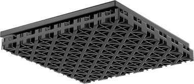 Image of Product. Top orientation. UV-Resistant Neoprene Vibration-Damping Pad Set, 4 Smooth and 4 Crisscross Pads, 6" Long x 6" Wide.