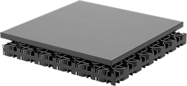 Image of Product. Top orientation. UV-Resistant Neoprene Vibration-Damping Pad Set, 4 Smooth and 4 Crisscross Pads, 6" Long x 6" Wide.
