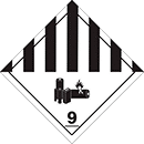 Image of Product. Front orientation. Labels. Hazardous Material Shipping Labels , 9, Battery Symbol.