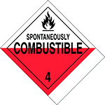 Image of Product. Front orientation. Labels. Hazardous Material Shipping Labels , Flame Symbol, Spontaneously Combustible—4.