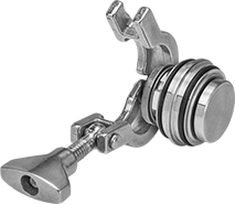 Image of ProductInUse. Shown with Sanitary Quick-Clamp Fitting (Not Included). Front orientation. Contains MultipleImages. Check Valves. Insert Check Valves with Sanitary Quick-Clamp Fittings for Food and Beverage.