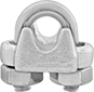 Image of Product. Front orientation. Wire Rope Clamps. Forged Stainless Steel Single-Saddle Wire Rope Clamps—Not for Lifting.
