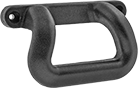 Image of Product. Style 1. Front orientation. Pull Handles and Knobs. Unthreaded Through-Hole-Mount Offset Pull Handles, Style 1—90° Offset Angle with Round Grip.