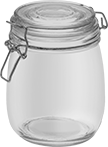 Image of Product. Front orientation. Jars. Glass Jars with Latching Lids.