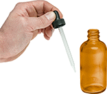 Image of ProductInUse. Front orientation. Bulb-Dropper Bottles. Amber.