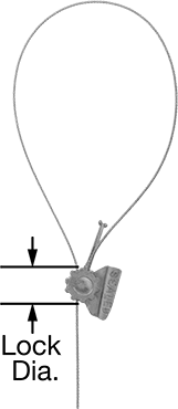 Image of Product. Front orientation. Contains Annotated. Wire Tamper-Evident Seals, 12" Open Length.