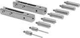 Image of Product. With Ball End, Conical, Flat, and Stem Tips. Front orientation. Caliper Tips. Caliper Tip Sets, Four Pairs of Tips (3/16" Dia. Ball End, 3/16" Dia. Conical, 3/16" Dia. Flat, 3/16" Dia. Stem).