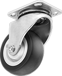 Image of Product. Swivel. Front orientation. Casters. Lightweight Casters with Polyurethane Wheels, 1 Wheel, Swivel.