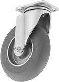 Image of Product. Swivel. Front orientation. Casters. Lightweight Casters with Rubber Wheels, 1 Wheel, Swivel.
