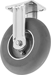 Image of Product. Rigid. Front orientation. Casters. Lightweight Casters with Rubber Wheels, 1 Wheel, Rigid.