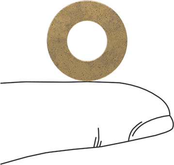 Image of Product. Side1 orientation. Contains SizingReference. Oil-Embedded Bronze Thrust Bearing, for 9 mm Shaft Diameter, 18 mm OD, 1.5 mm Thick.