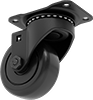 Black Powder-Coated Steel Casters with Polypropylene Wheels
