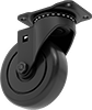 Black Powder-Coated Steel Casters with Polypropylene Wheels
