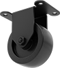 Black Powder-Coated Steel Casters with Polypropylene Wheels