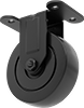 Black Powder-Coated Steel Casters with Polypropylene Wheels