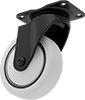 Black Powder-Coated Steel Casters with Rubber Wheels
