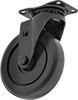 Black Powder-Coated Steel Casters with Polypropylene Wheels