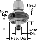 Image of Product. Front orientation. Contains Annotated. Milling Machine Tool Holders. Quick-Change Milling Machine Tool Holders, Face Milling Cutter Holder.