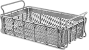 Image of Product. Front orientation. Tote Baskets. Stainless Steel Tote Baskets.