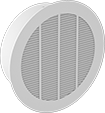Image of Product. Front orientation. Louvers. Louvers for Enclosures, Flush Mount, White Powder-Coated Aluminum Frame and Blades.