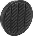 Image of Product. Front orientation. Louvers. Louvers for Enclosures, Flush Mount, Black Anodized Aluminum Frame and Blades.