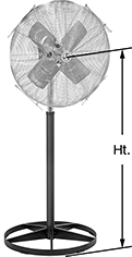 Image of Product. Front orientation. Contains Annotated. Fans. High-Output Pedestal Fans.