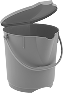 Image of Product. Shown with Lid (Sold Separately). Front orientation. Pails. Metal-Detector-Grade Plastic Pails.