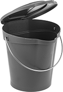 Image of Product. Style A (Shown with Lid). Front orientation. Pails. Food and Beverage Plastic Pails, Style A.
