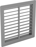 Image of Product. Front orientation. Louvers. Heavy Duty Adjustable-Blade Wall-Mount Louvers.