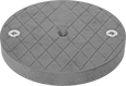 Image of Product. Bottom orientation. Drain Cleanout Hole Covers. Covers for Floor Cleanouts, 2 Holes.