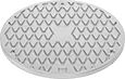 Image of Product. Bottom orientation. Drain Cleanout Hole Covers. Covers for Floor Cleanouts, 3 Holes.