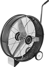 Image of Product. Front orientation. Fans. Economy Direct-Drive Mobile Floor Fans.