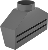 Image of Product. Front orientation. Duct and Fittings. Chemical-Resistant Duct and Fittings, Intake Hoods.