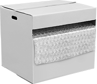 Image of Product. Front orientation. Bubble Wrap. Bubble Wrap in Dispenser Box.