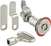 Image of Product. Front orientation. Cam Locks and Latches. Open-Indicating Compression Square-Drive Cam Locks, Style C.