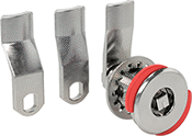 Image of Product. Front orientation. Cam Locks and Latches. Open-Indicating Compression Square-Drive Cam Locks, Style B.